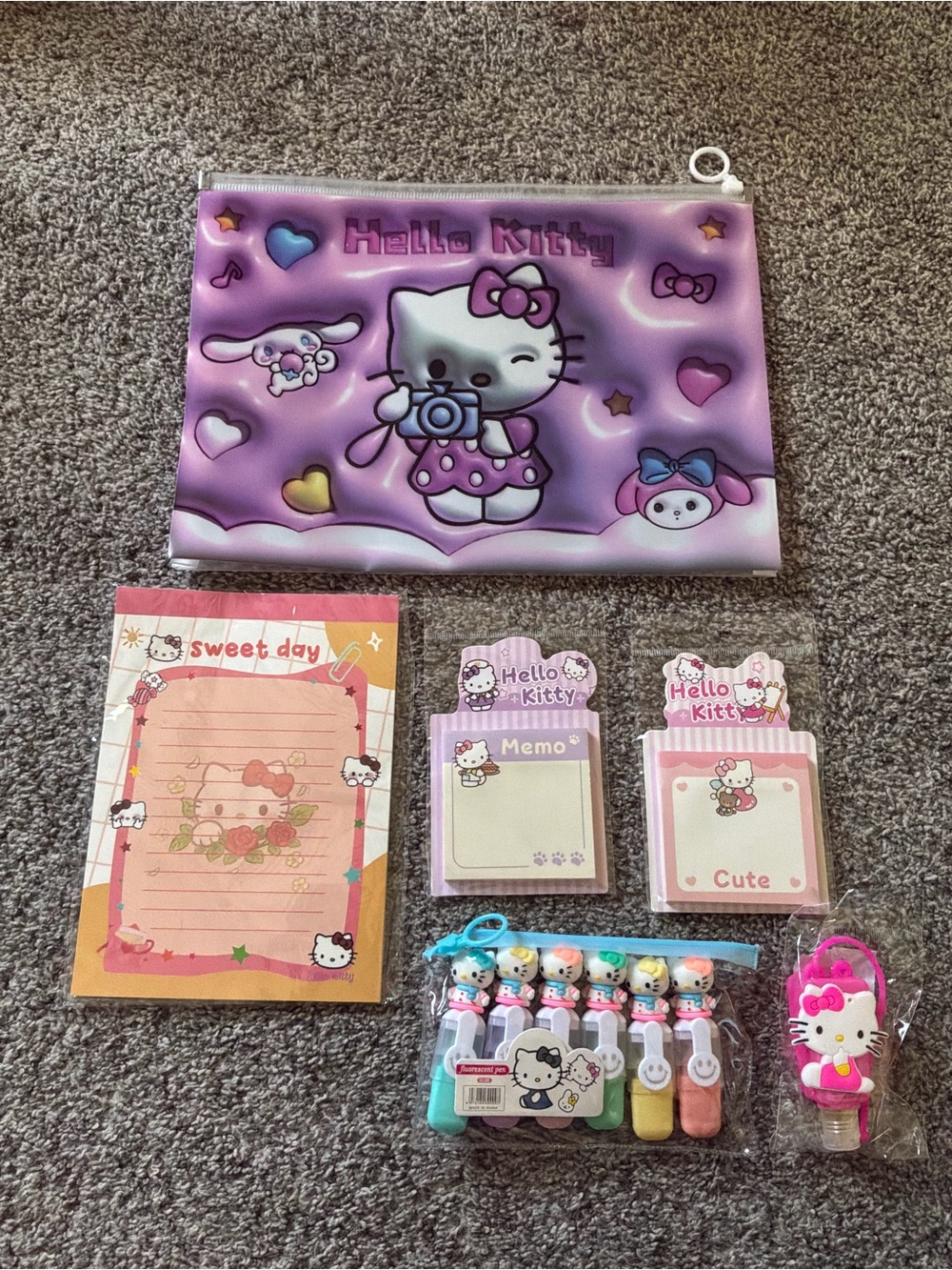 Hello Kitty Stationary Bundle Set 6 Pieces with Hand Sanitizer
